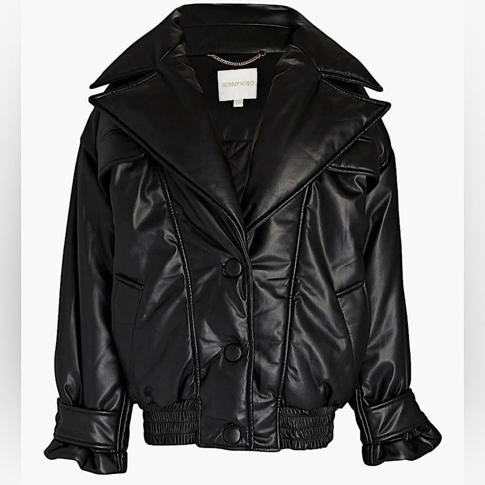 Ronny Kobo Leather Puffer Coat